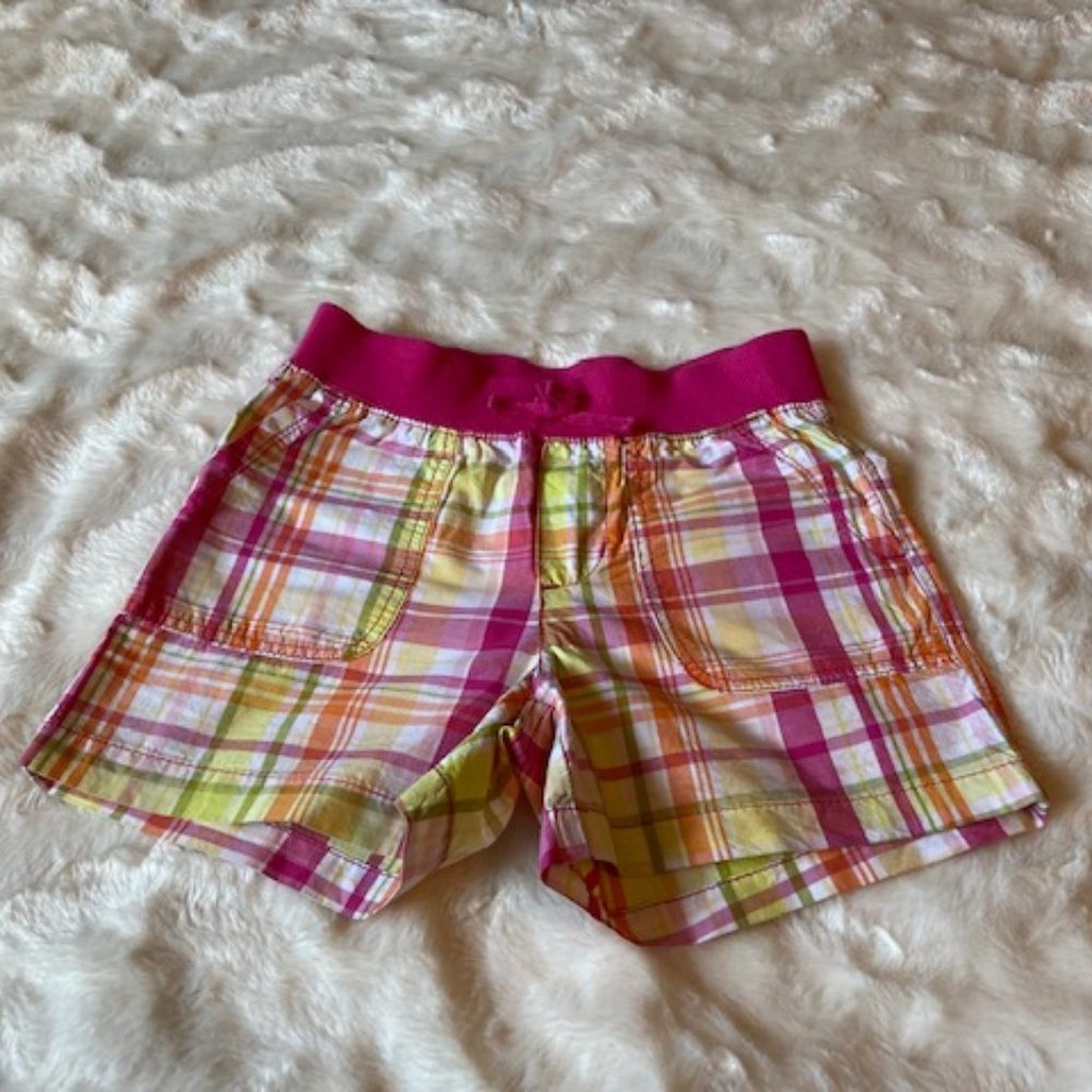 2/$35 Children's Place Plaid Shorts Girls Size 10 NWT Pink Orange Cotton Pockets